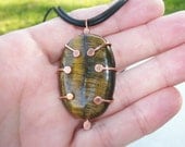 Tiger's Eye and Copper Necklace - copper jewelry - stone jewelry