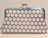 Framed Clutch Gray and White Circles