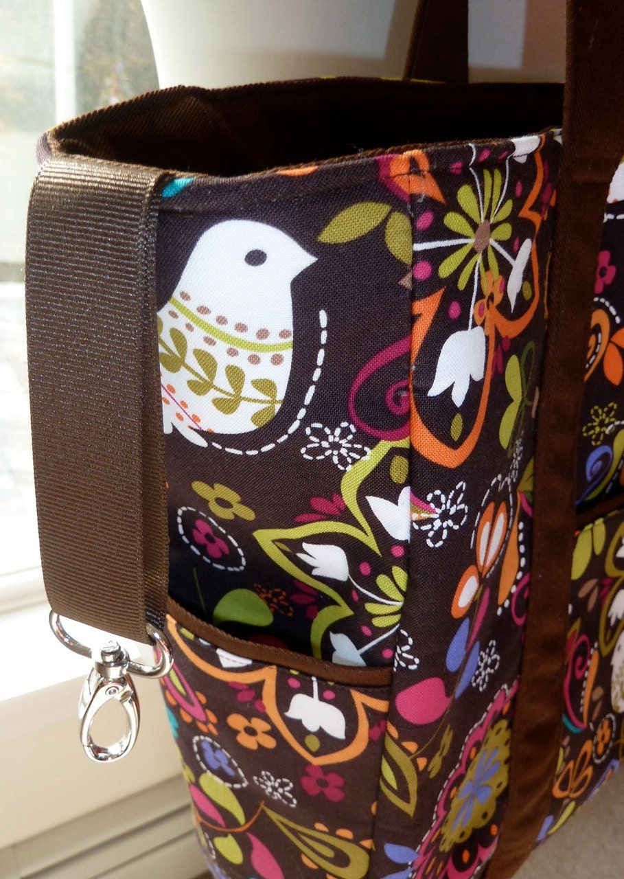 Tote/Diaper Bag in Birds and Floral