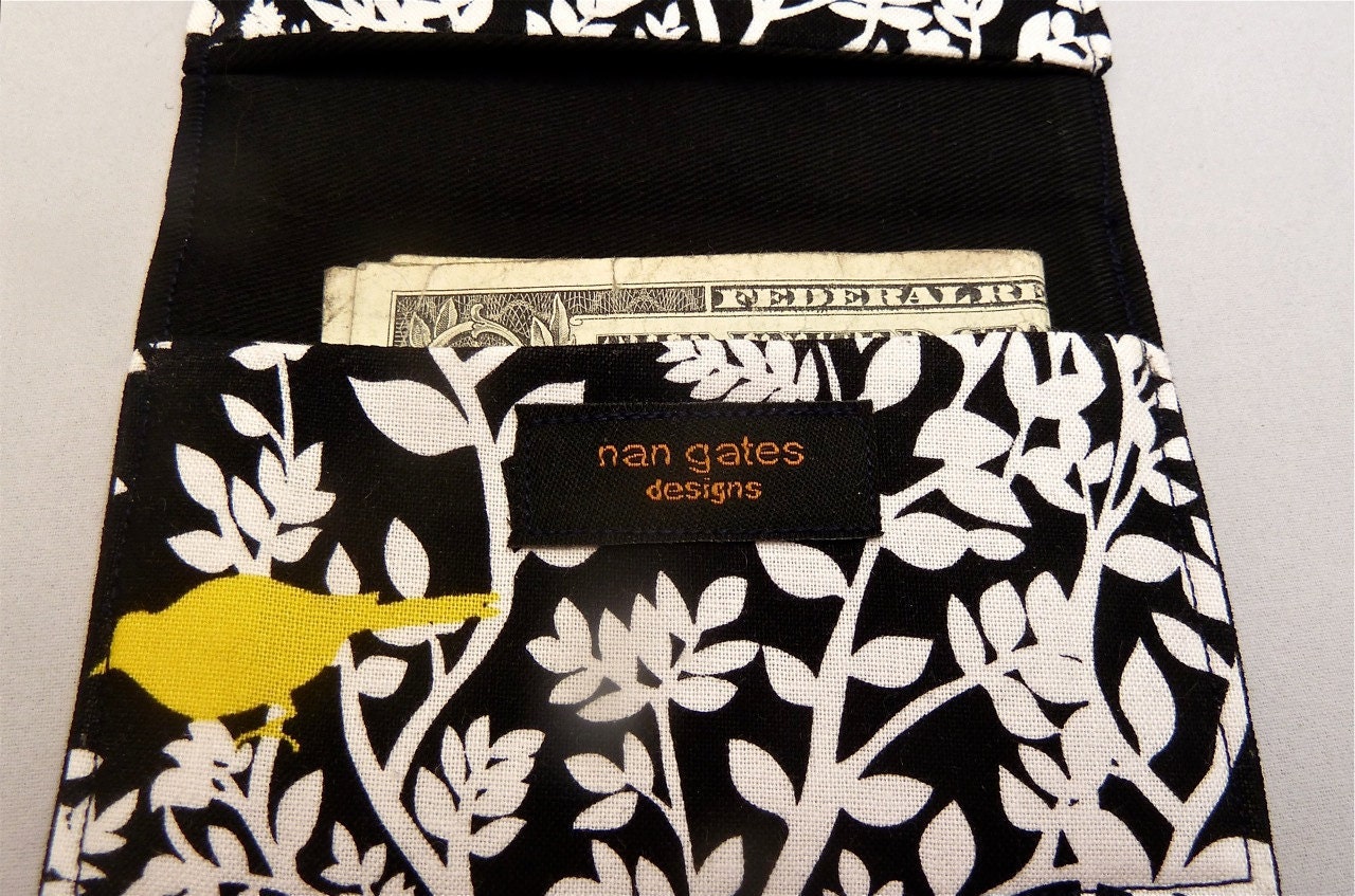 Business Card/Credit Card Money Case Yellow Bird