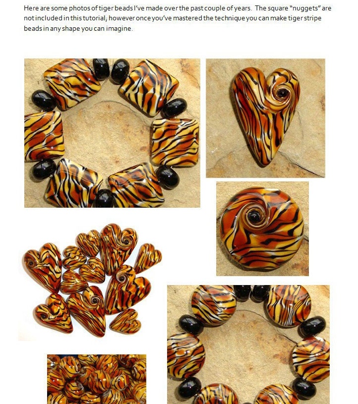 Sale - Tiger Stripe Lampwork Bead Tutorial - by Diane Woodall