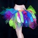 UV Trashy 80s Fishnet and Zebra Rainbow Ragged bustle TuTu Medium MTCoffinz --- ready to ship