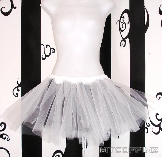 Gothic Black White Faerie Ballerina dance scene TuTu adult ALL SIZES MTcoffinz