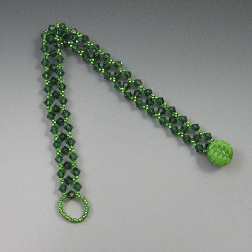 Marsh -- OOAK Beadwoven Crystal Bracelet