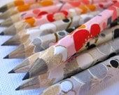 S A L E mini pencils wrapped in chiyogami - set of 10 - rain or shine