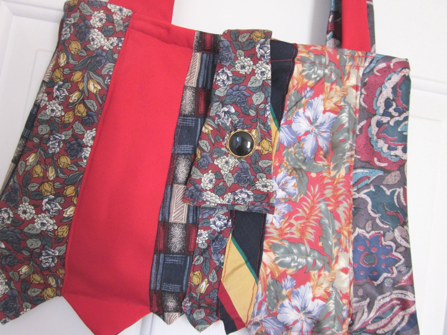SALE--65% OFF Recycled Vintage Necktie Tote/Bag