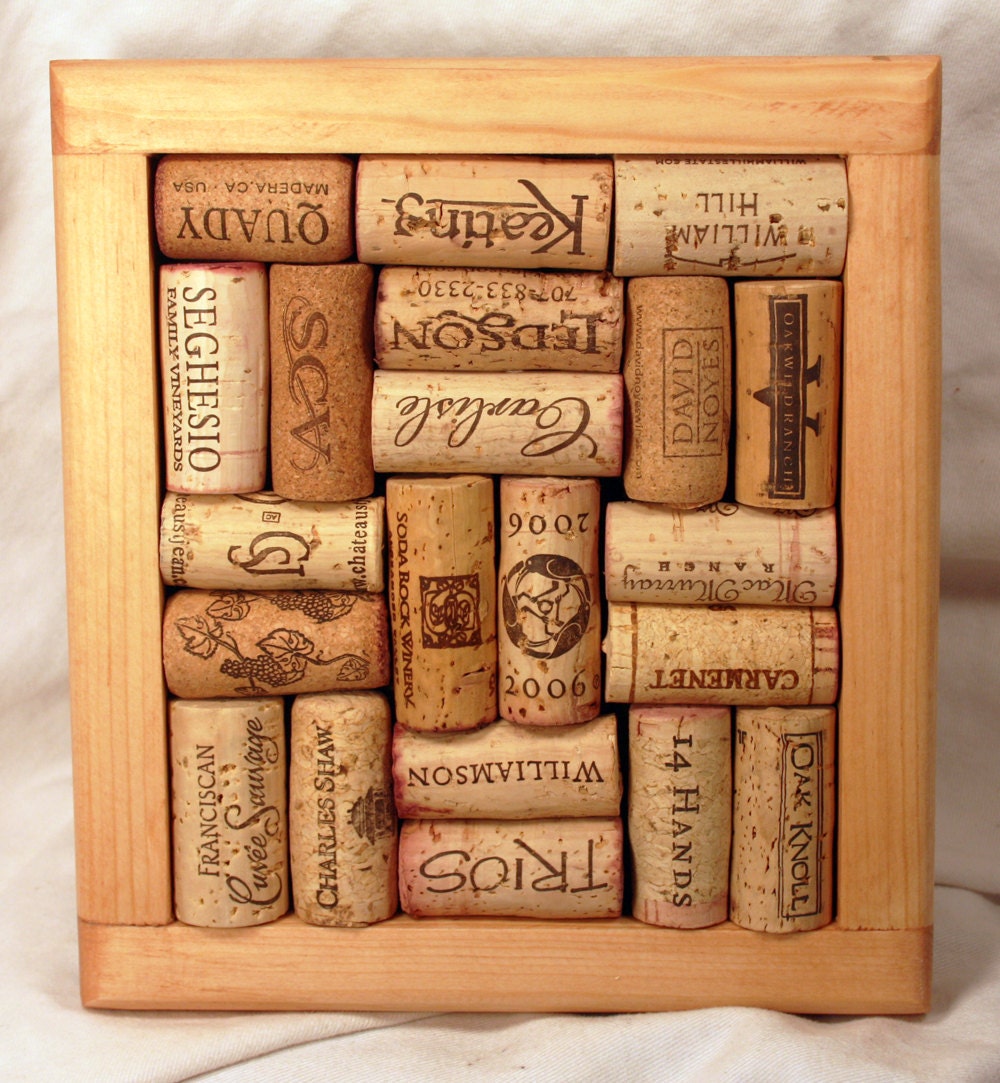 Handmade Pecan Stained Wooden Recycled Wine Cork Trivet