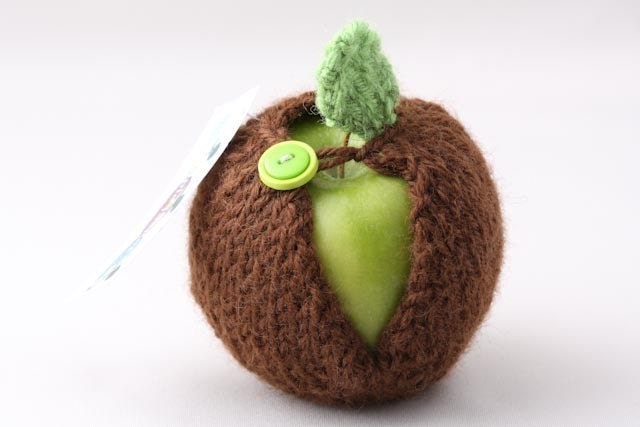Apple Jacket-Cocoa  with Lime green and dark green buttons