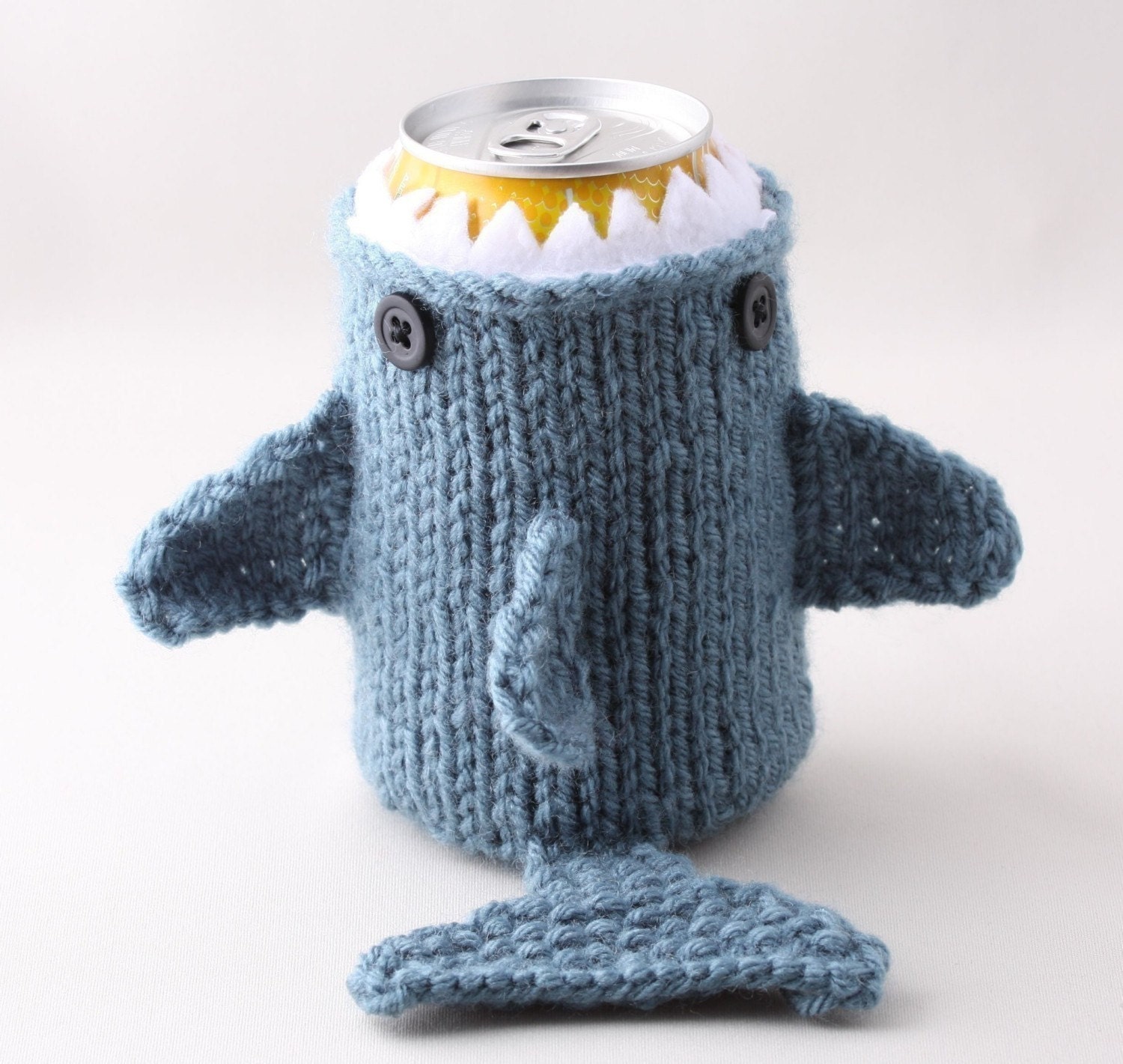 Monster Shark - for your Soda Can- This monster made it to the front page of Etsy