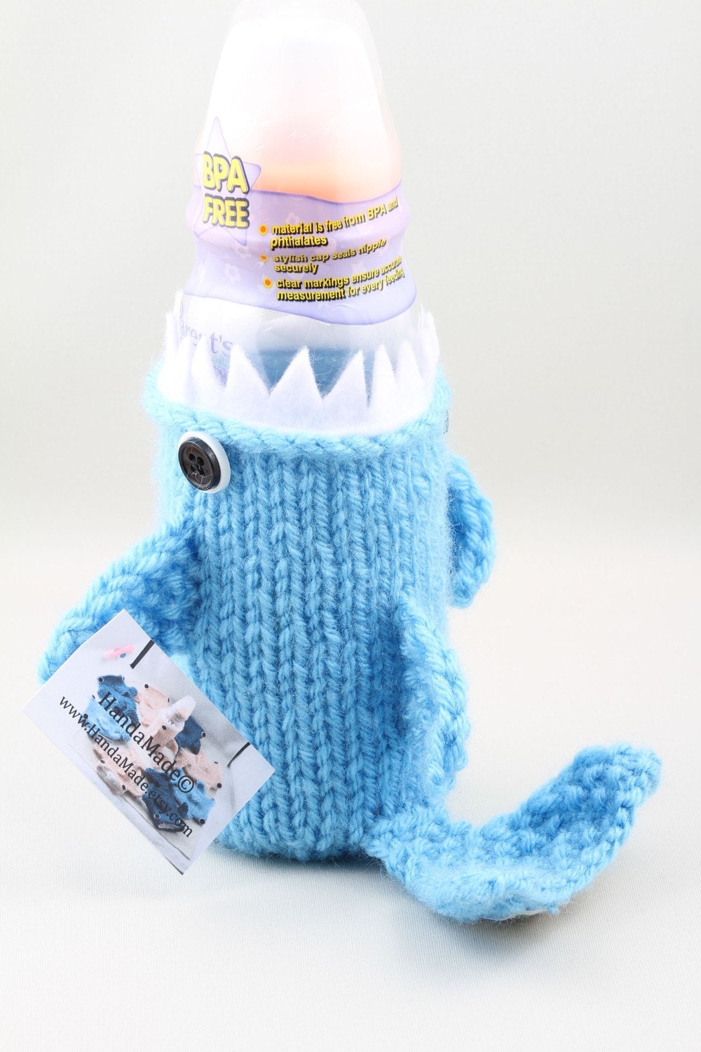 Baby Bottle Monster Shark with tail in Little Boy Blue
