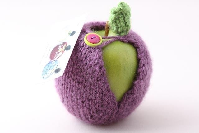 Apple Jacket - Dusty Purple with Lime Green and Mauve Buttons