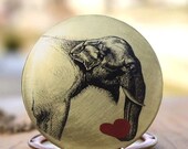 elephant locket - necklace, heart, weddings, something old, bridesmaid, love, romantic, peta, image, brass, vintage, locket