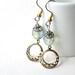 RESERVED FOR VAN Celery Green Brass Filigree Dangle Earrings / Fresh / Garden / Teacher Gift / Pastel