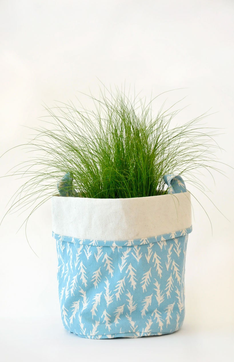 Recycled Cotton Canvas Bucket: Rosemary Blue (LARGE)