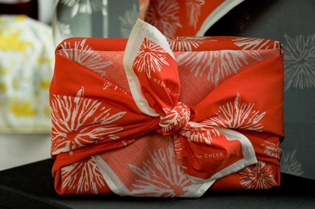 Persimmon GIVE CHEER (Reusable Fabric Gift Wrap)