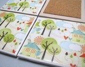 My House Ceramic Tile Drink Coasters