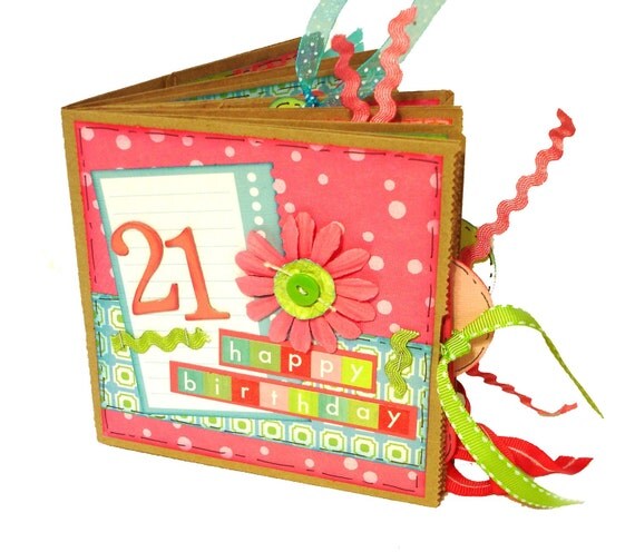 21st Birthday Paper Bag Scrapbook by apicketfencelife on Etsy