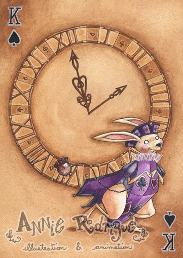 The white Rabbit -King of spades- 5x7 print