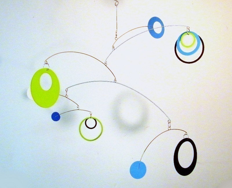 Baby Nursery Mobile - The Saturn, in Razzle Dazzle Blue
