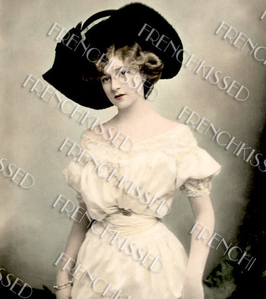 Instant Download Victorian Edwardian Glamour Lady Gabrielle Ray French postcard DIGITAL Scan