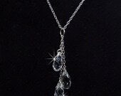 Crystal Wedding Necklace, Bridal Jewelry, Y style Austrian Crystal dangles