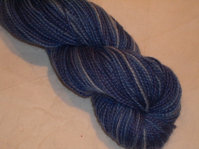 Periwinkle variegated tones 2 ply mohair merino sport weight yarn
