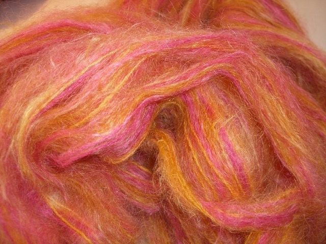Island Sunset, brushed 2 ply mohair-merino blend