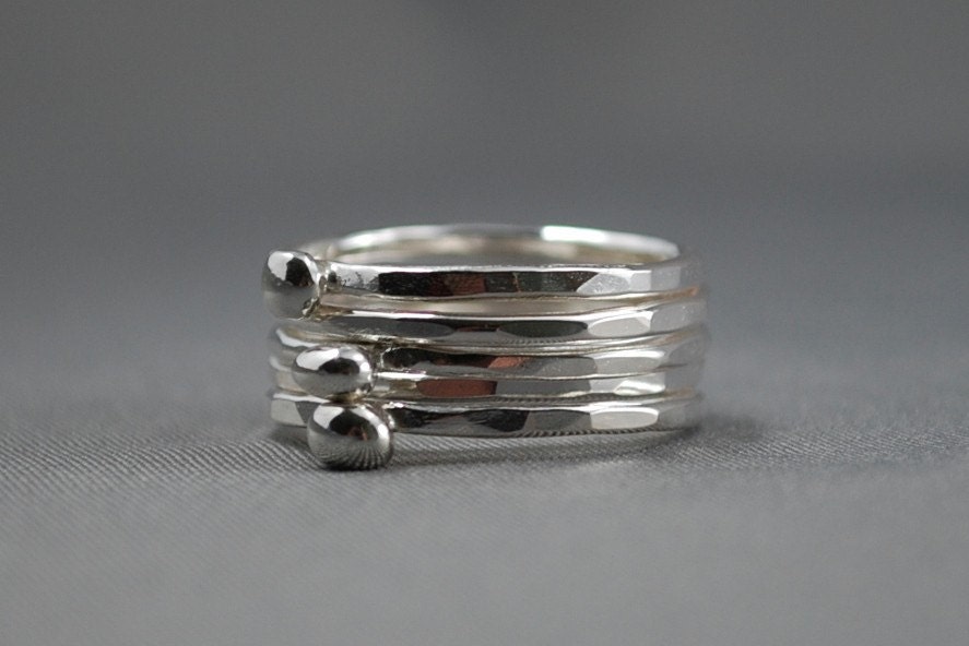 Orb Stacker Set - Five Sterling Silver Rings
