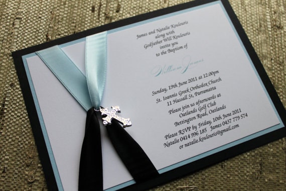 Classic Baptism Invitation, Christening Invite, Linked Invitation - Baptism or Christening