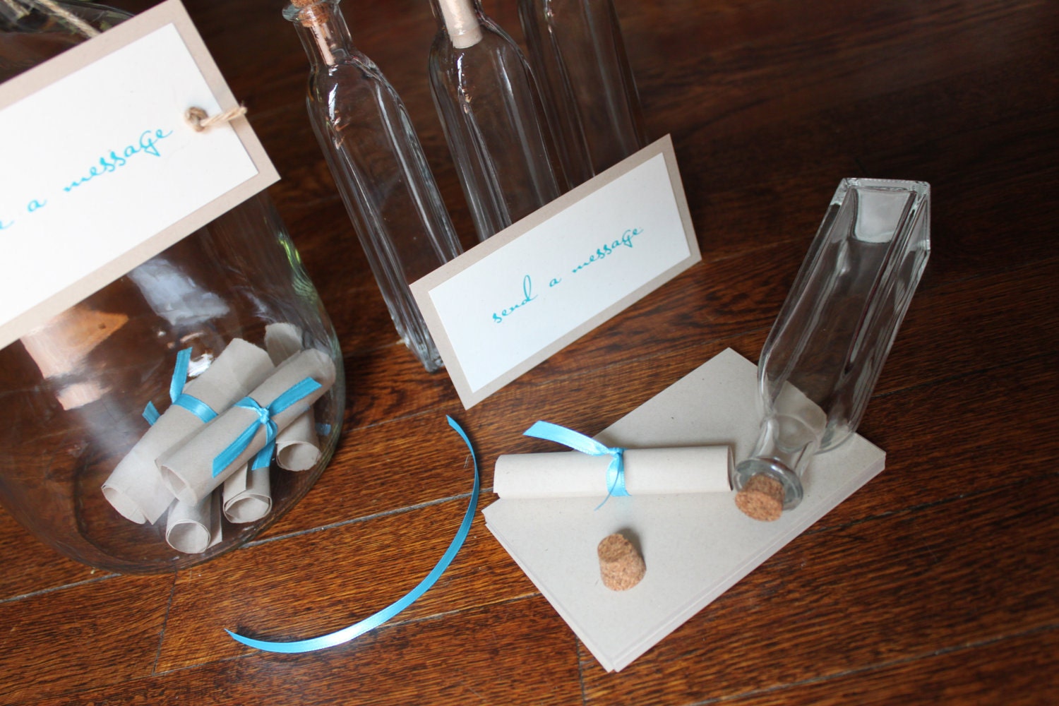 Message in a Bottle Station Guest Book Alternative - 25 Guests