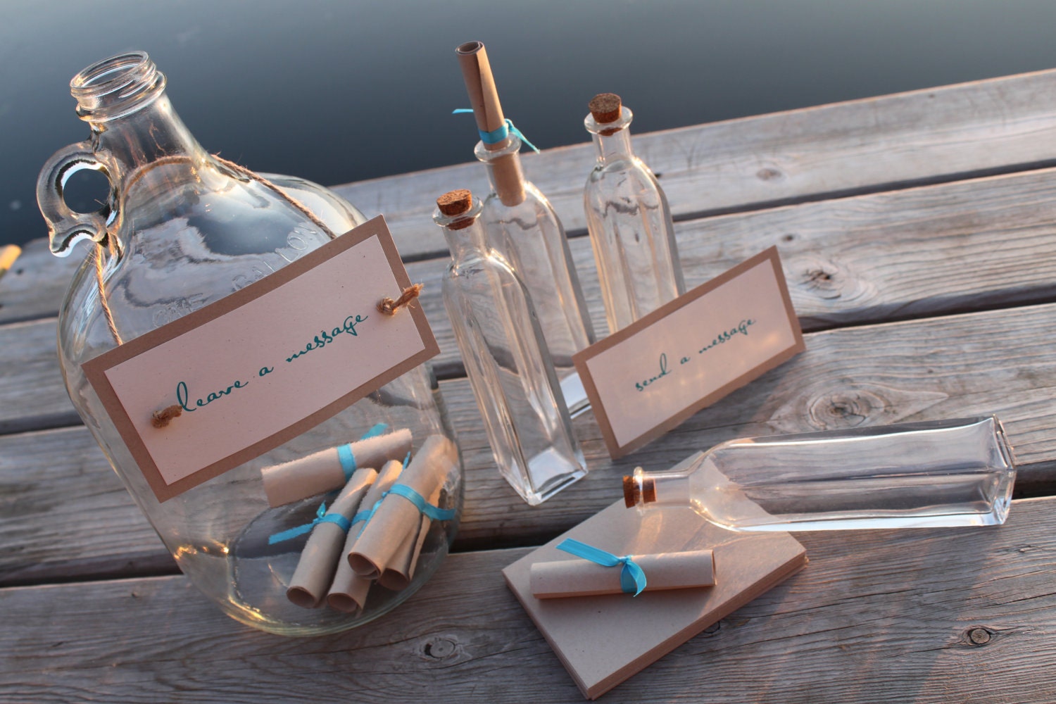 Message in a Bottle Station Guest Book Alternative - 25 Guests