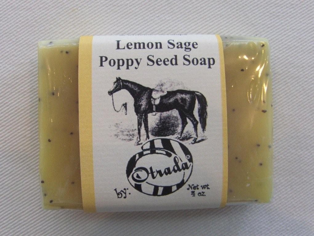All natural soap Lemon Sage Poppy Seed equestrian gifts