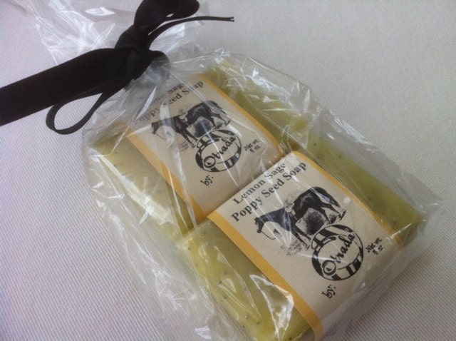 equestrian gifts Lemon Sage Poppy Seed Soap - Gift Set yellow