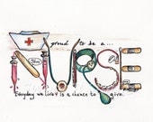 Proud Nurse Personalized 11 x8.5 Print