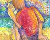 father loves child ocean blessing sun stars sweet 5 x 7 Print