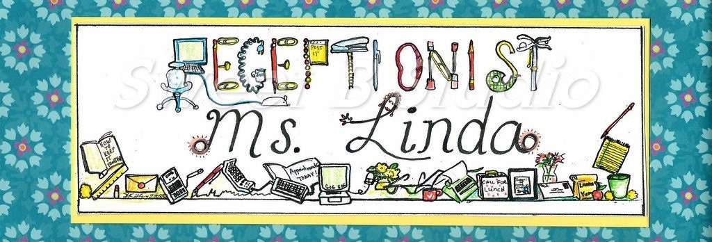 receptionist office company personalized deskplate  4x11