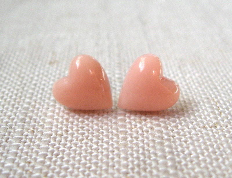 Light Pink Heart Earrings
