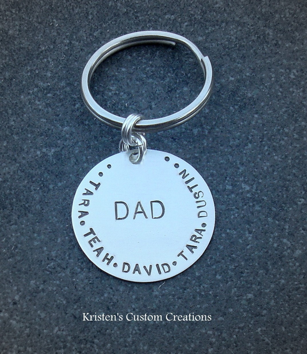 Hand Stamped Jewelry  Custom Personalized Key Chain For Dad Fathers Day