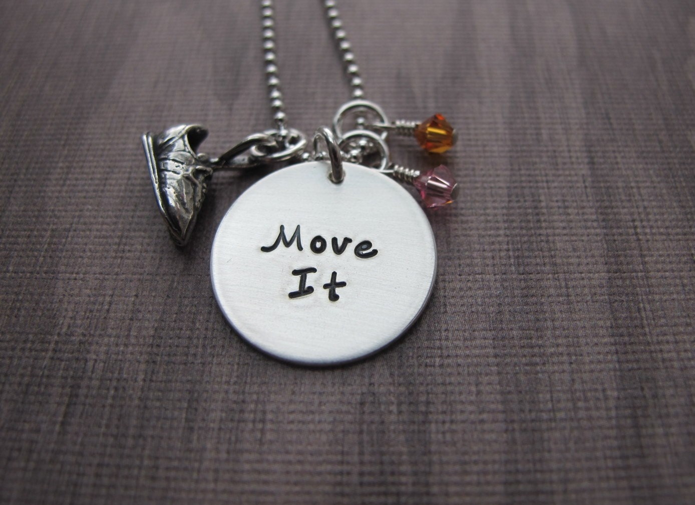 Hand Stamped Jewelry Move It Necklace