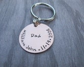 Hand Stamped Jewelry Custom Personalized Copper Key Chain For Dad Fathers Day
