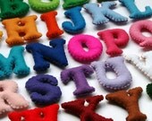 Stuffed Felt Alphabet Magnets - Upper Case Letter Set 