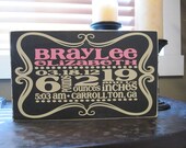 Personalized Birth Announcement, Birth Stats, Typography, Baby sign, Birth Announcement, wood sign, Nursery, Baby, Children, art