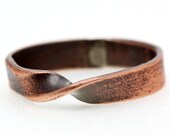 The Original Copper Endless Ribbon Mobius Ring, Grande, Custom Made to Order. Unisex.  Luster