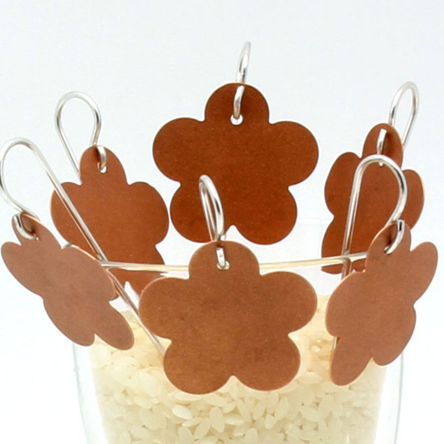 Copper Flower Shape Herb Garden Marker...Set of 6