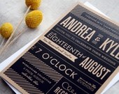 Modern Vintage Playbill Wedding Invitation