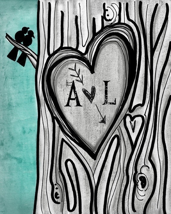 customize your own tree with initials- BLUE