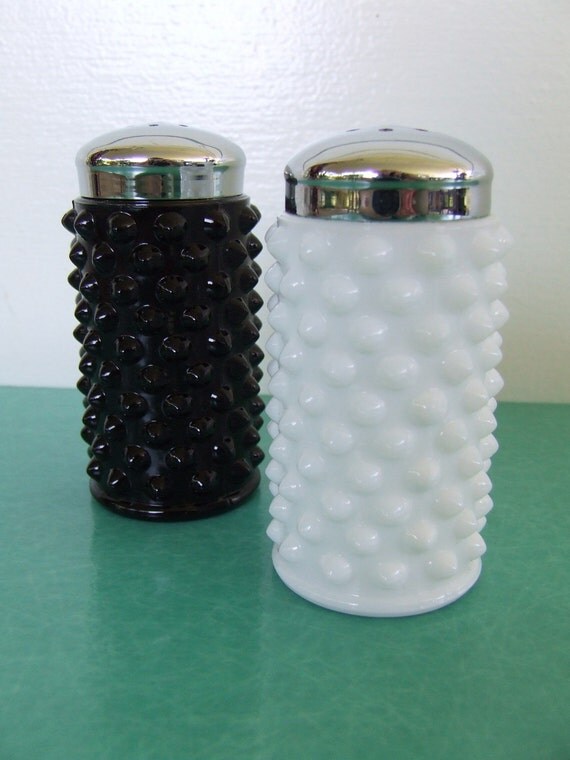 Fenton Glass Hobnail Salt and Pepper Shaker by StilettoGirlVintage