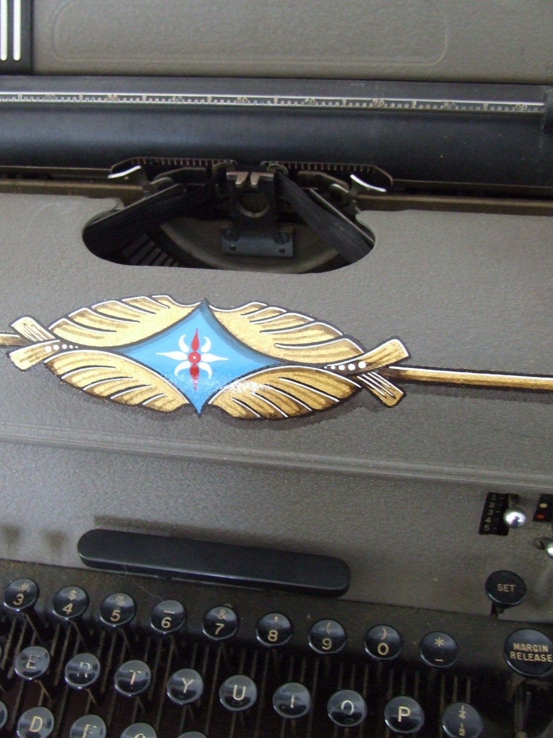 SUPERMAN TYPEWRITER 1940's Manual Typewriter Steel Grey