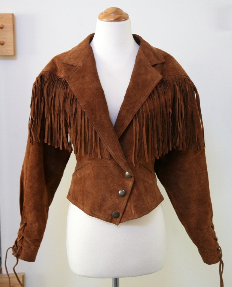 fringe suede jacket vintage