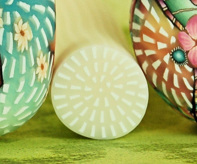 Small Translucent Spiral Dash Polymer Clay Cane